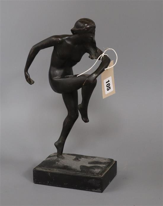 A deco style bronze of a dancing girl